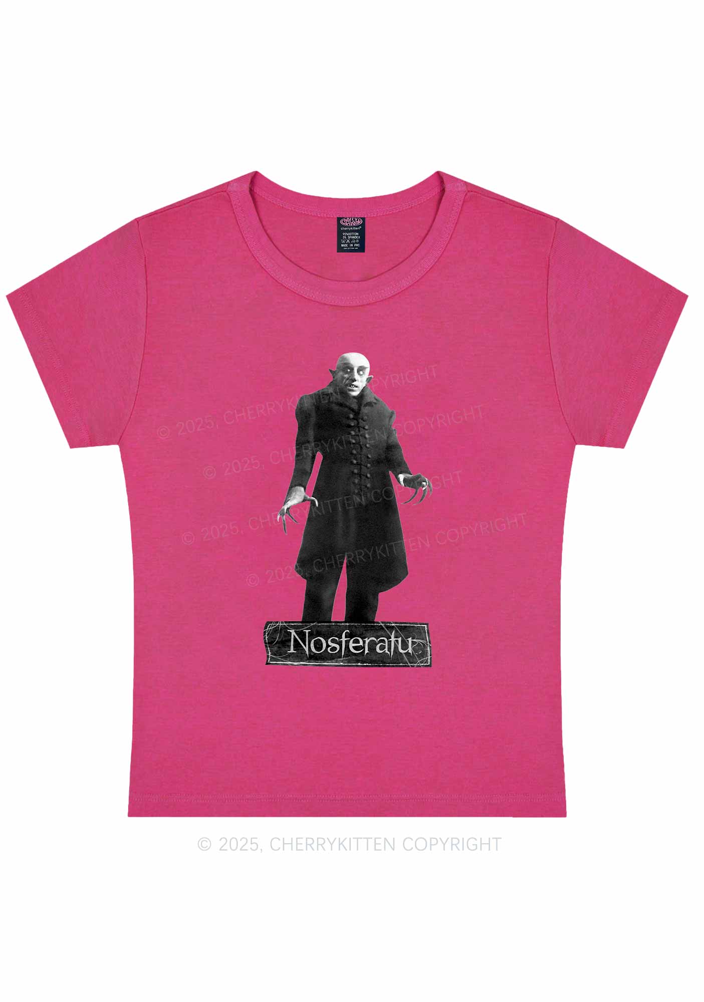 Halloween Male Vampire Y2K Baby Tee Cherrykitten
