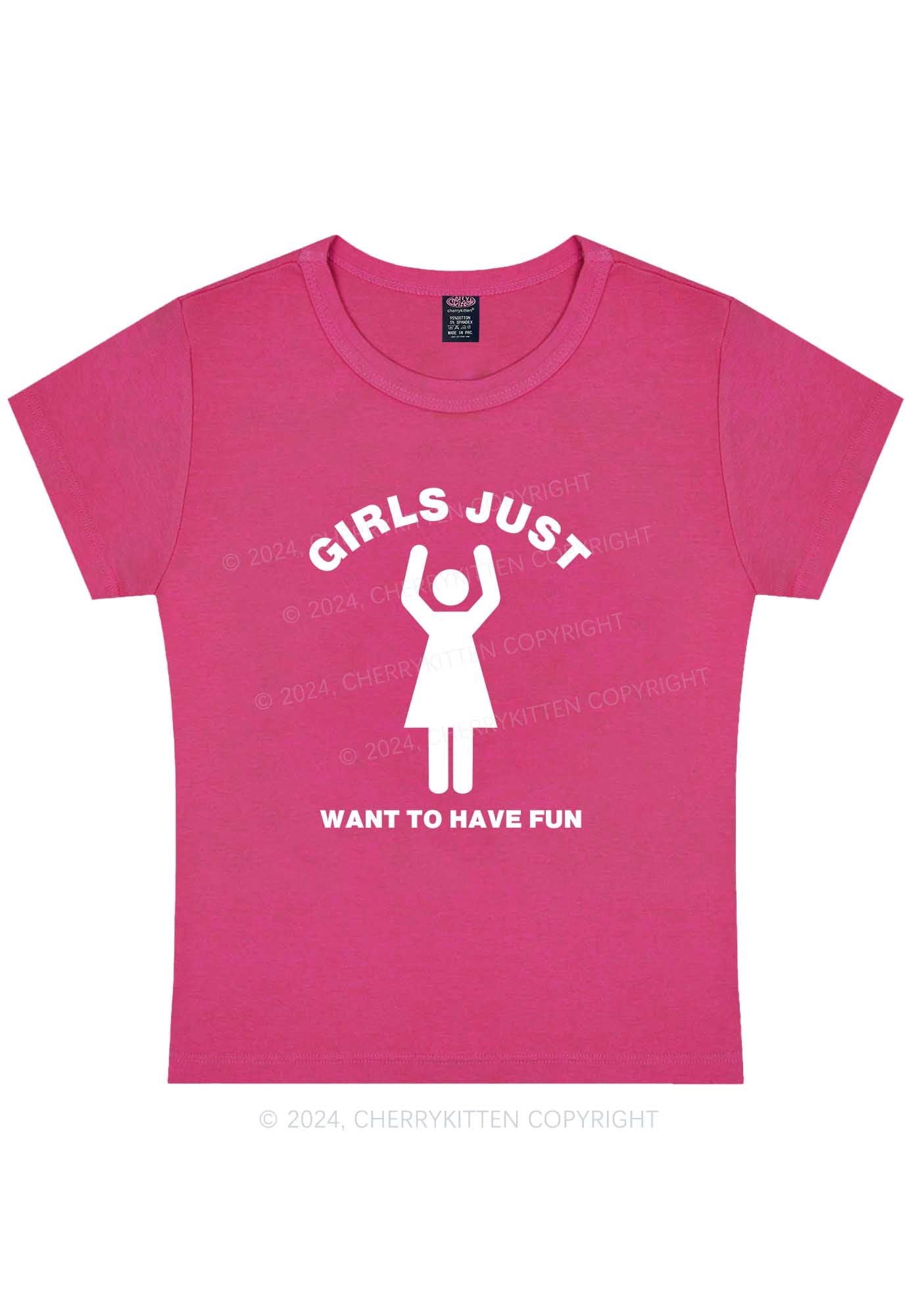Curvy Girls Just Have Fun Y2K Baby Tee Cherrykitten