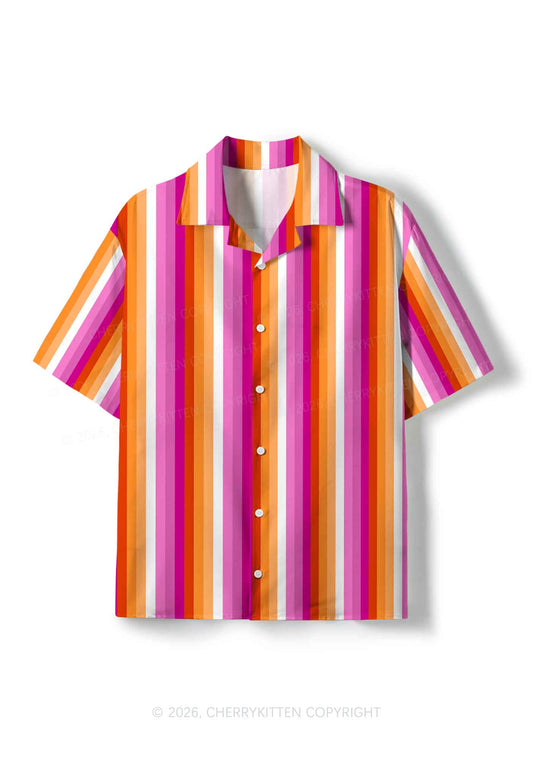 Lesbian Flag Pride Y2K Print Shirt Cherrykitten