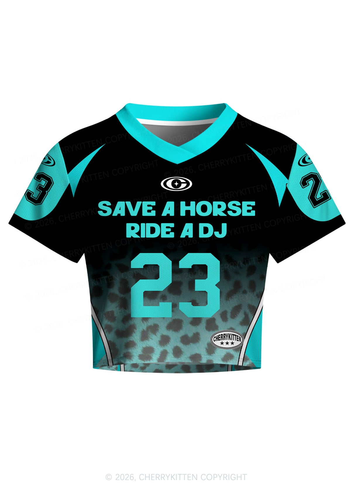 Black Ride A DJ Y2K Crop Football Jersey Shirts Cherrykitten