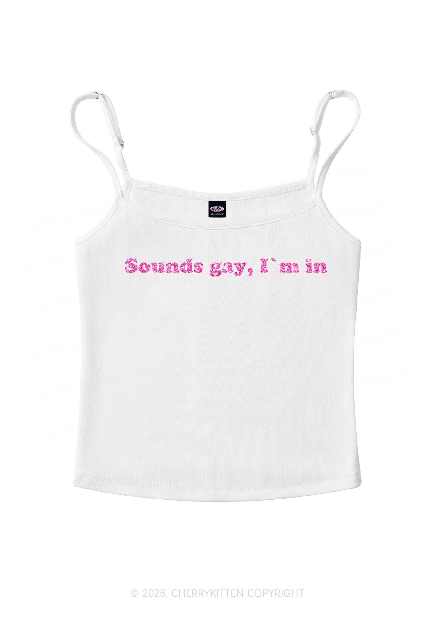 Sounds Gay Pride Y2K Spaghetti Strap Cami Cherrykitten