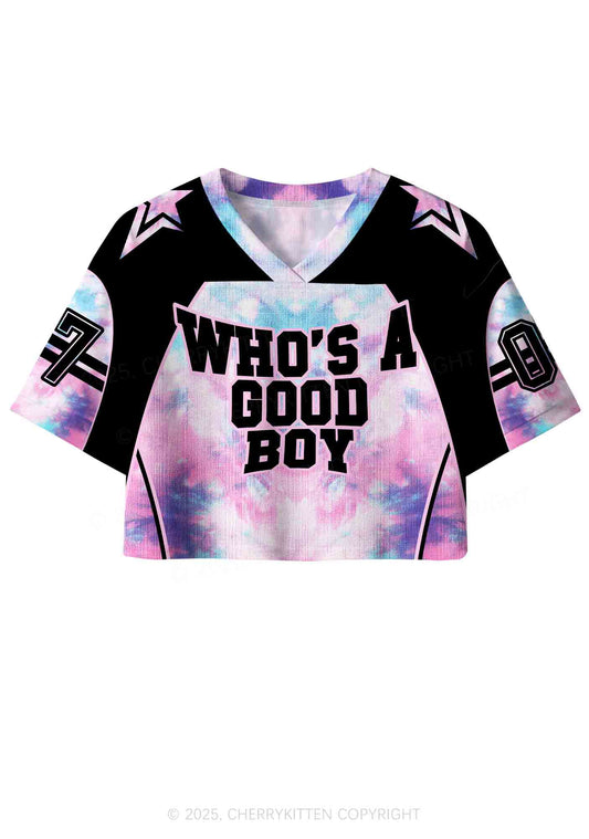 Custom Whos A Good Boy Y2K Crop Sport Jersey Shirts Cherrykitten