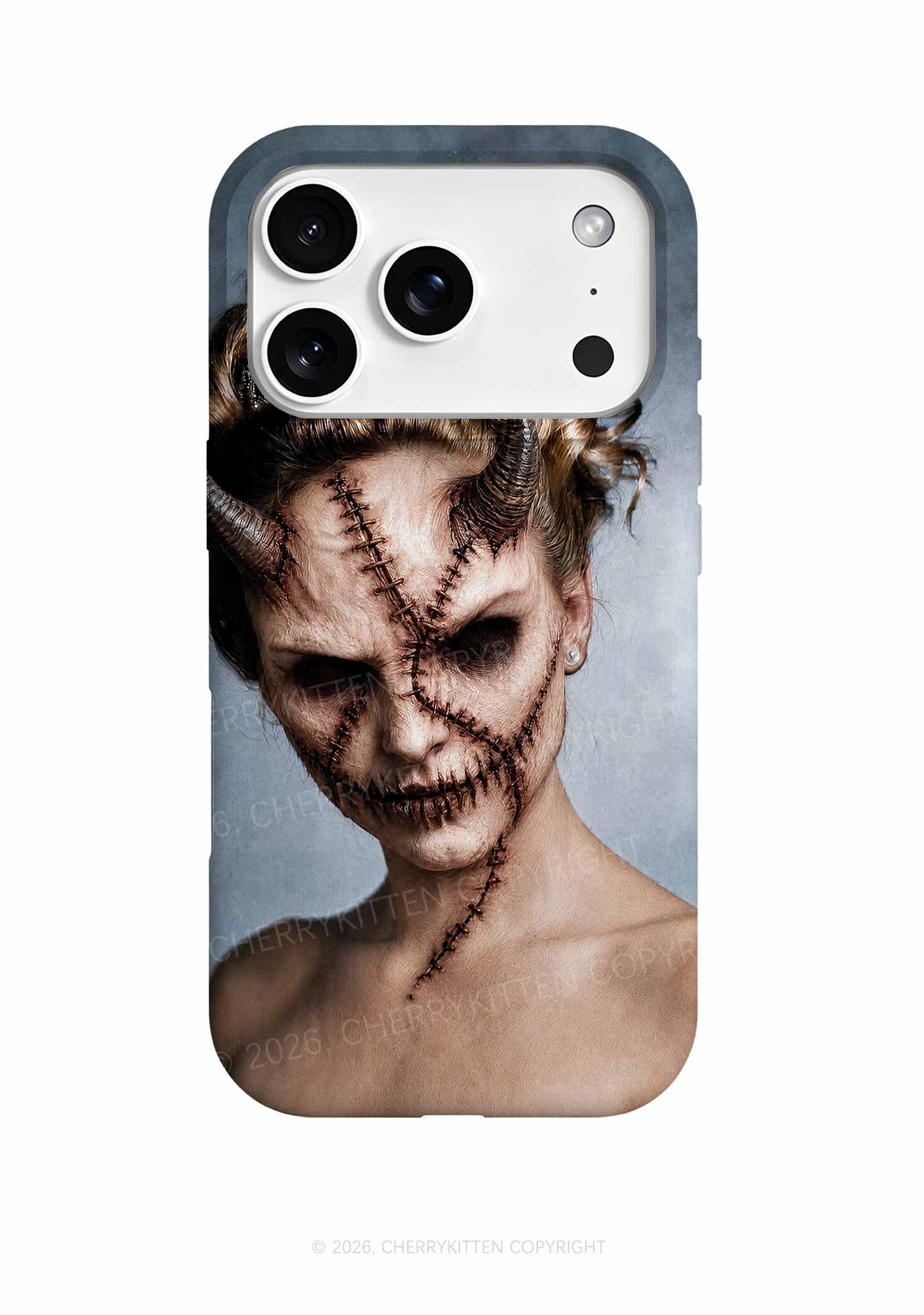 Halloween Scar Horned Demon Woman Y2K Phone Case Cherrykitten