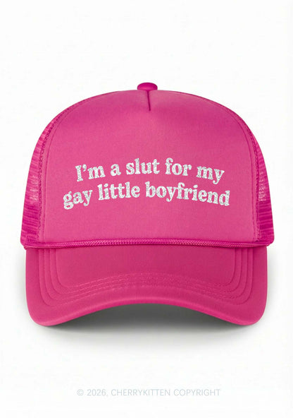 Glitter Slxt For My Gay BF Pride Y2K Trucker Hat Cherrykitten