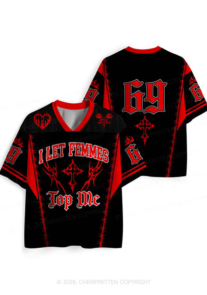 Black I Let Femmes Top Me Pride Y2K Sport Jersey Shirts Cherrykitten