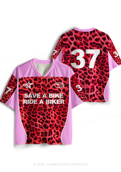 Custom Leopard Save Bike Ride Biker Y2K Sport Jersey Shirts Cherrykitten