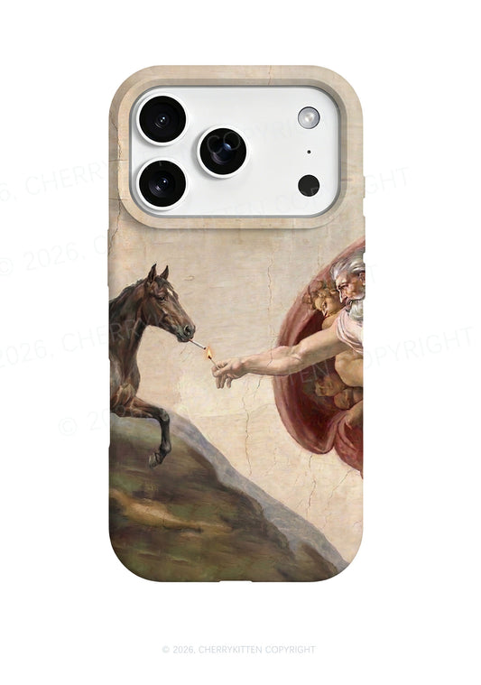 God Smoking Horse Y2K Phone Case Cherrykitten
