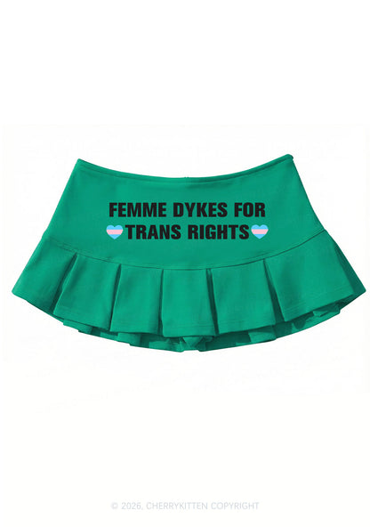 Femme Dykes For Trans Rights Pride Y2K Mini Pleated Skirts Cherrykitten