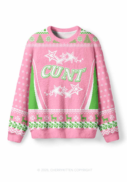 Cxxt Stars Y2K Christmas Knit Sweatshirt Cherrykitten