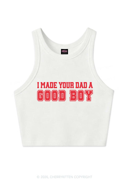 Made Your Dad A Good Boy Y2K Crop Tank Top Cherrykitten