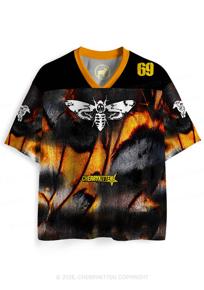 Halloween Orange Moths Y2K Sport Jersey Shirts Cherrykitten