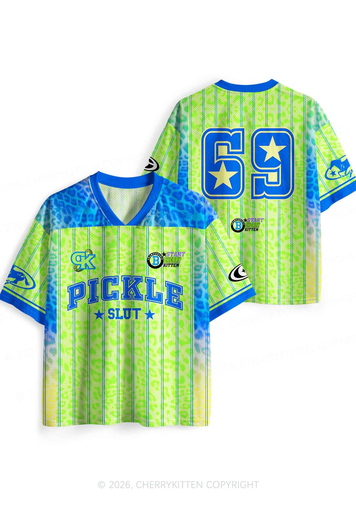Green Pickle Slxt Y2K Sport Jersey Shirts Cherrykitten