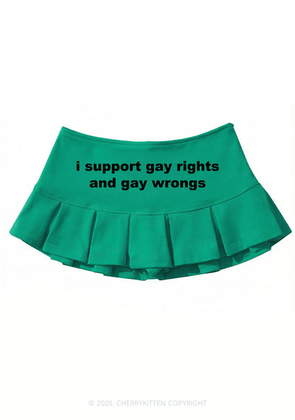 I Support Gay Rights Pride Y2K Mini Pleated Skirts Cherrykitten