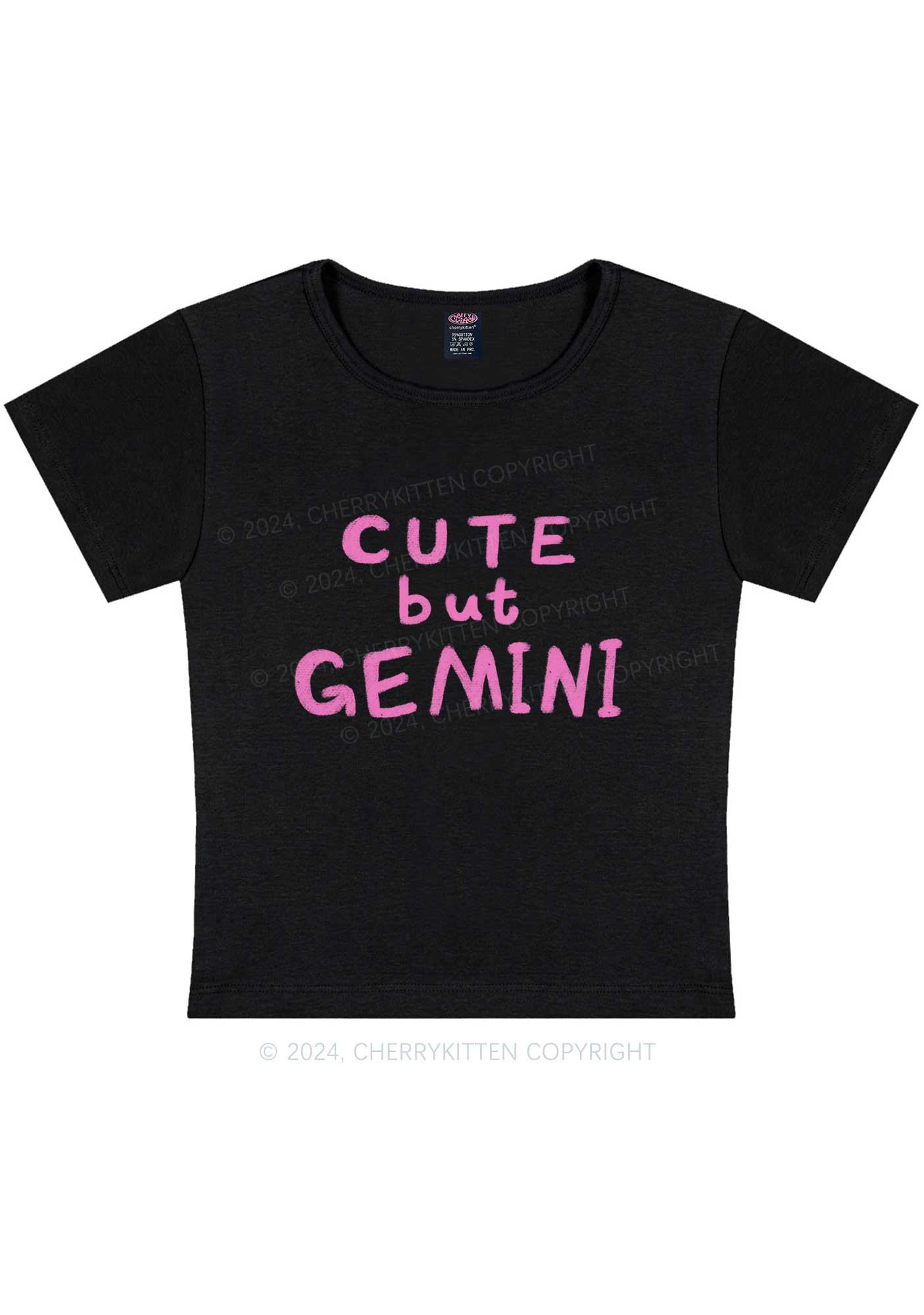 Curvy Custom Zodiac Cute But  Y2K Baby Tee Cherrykitten