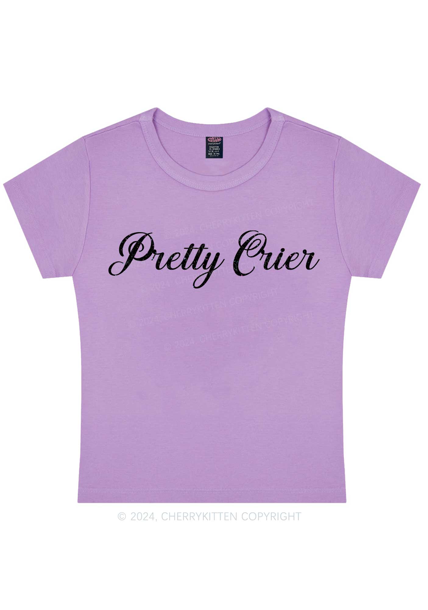 Pretty Crier Y2K Baby Tee Cherrykitten
