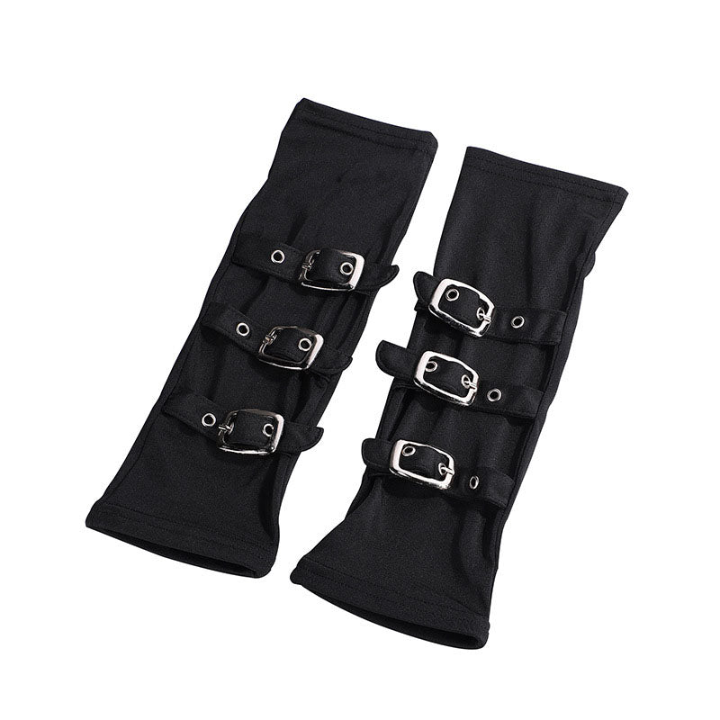 Punk Style Halloween Party Y2K Half Finger Gloves