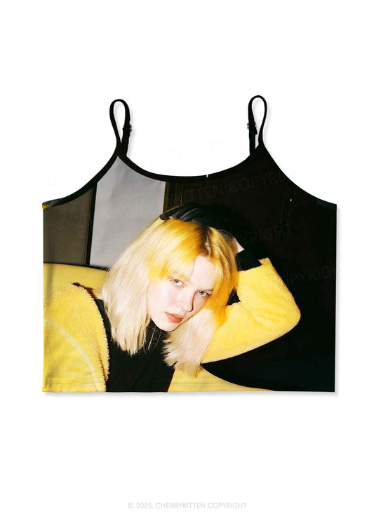 Custom Personalized Photo Y2K Print Cami Crop Top Cherrykitten