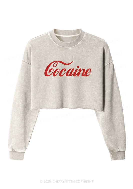 Special Cola Y2K Crop Washed Sweatshirts Cherrykitten