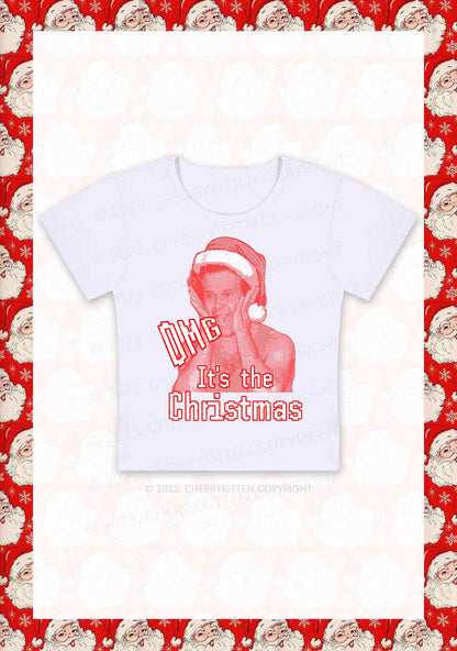 OMG It's The Christmas Y2K Baby Tee Cherrykitten
