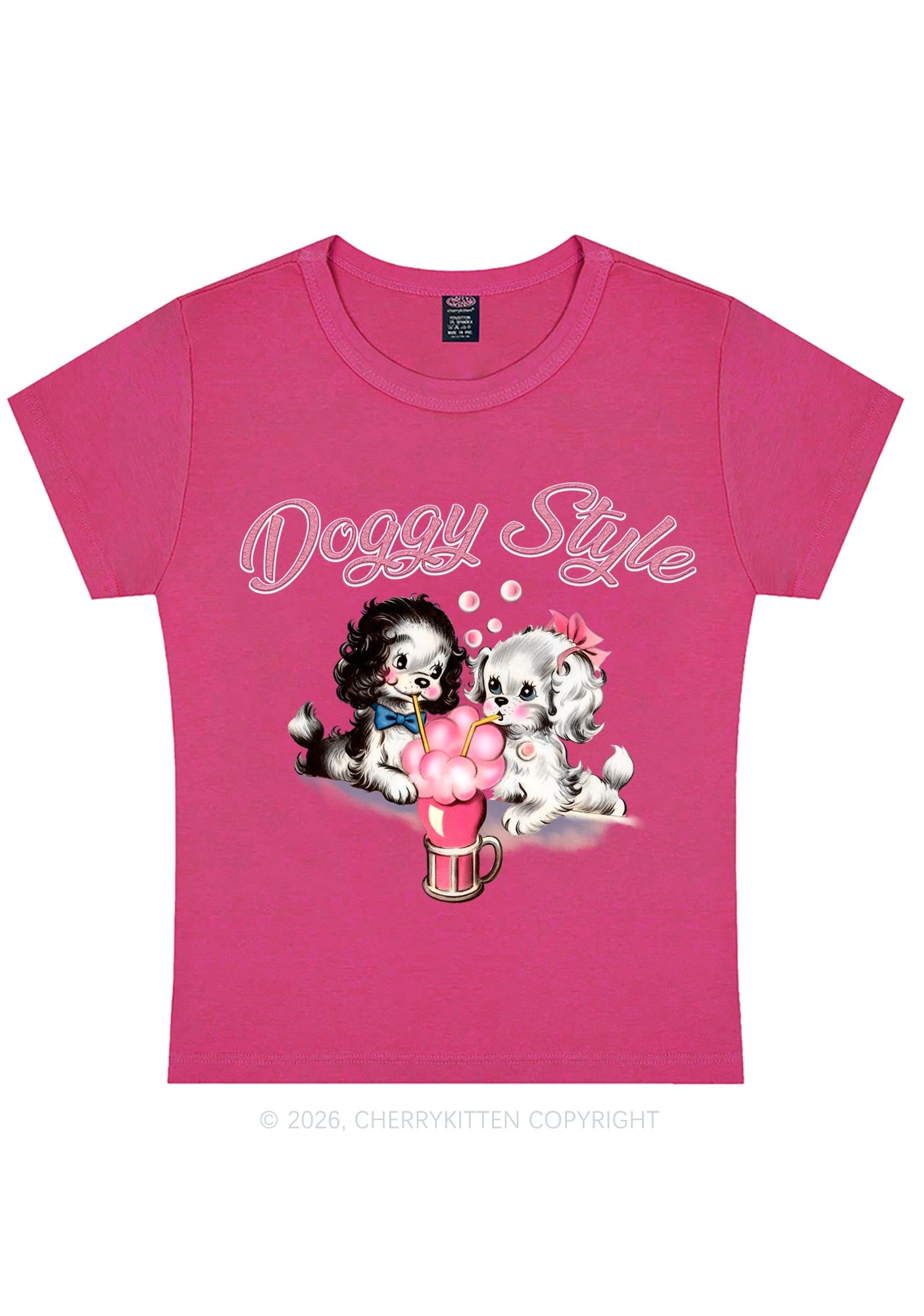 Doggy Style Y2K Baby Tee Cherrykitten