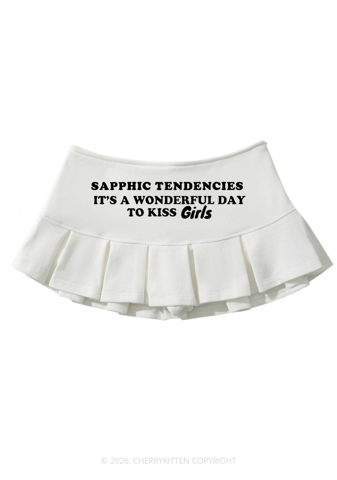 Wonderful Day To Kiss Girls Pride Y2K Mini Pleated Skirts Cherrykitten