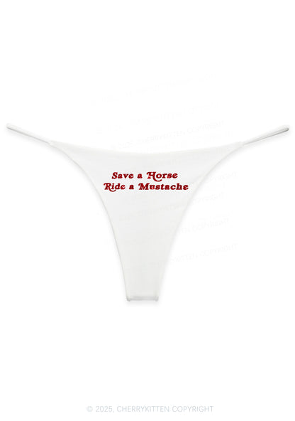 Glitter Ride A Mustache Y2K Bikini String Thong Cherrykitten