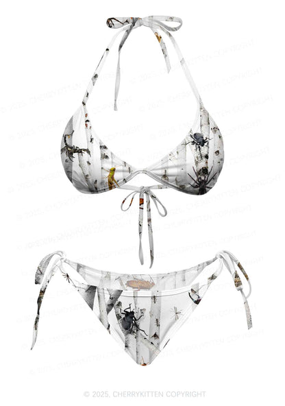 Insects On Birch Y2K Print Bikini Set Cherrykitten