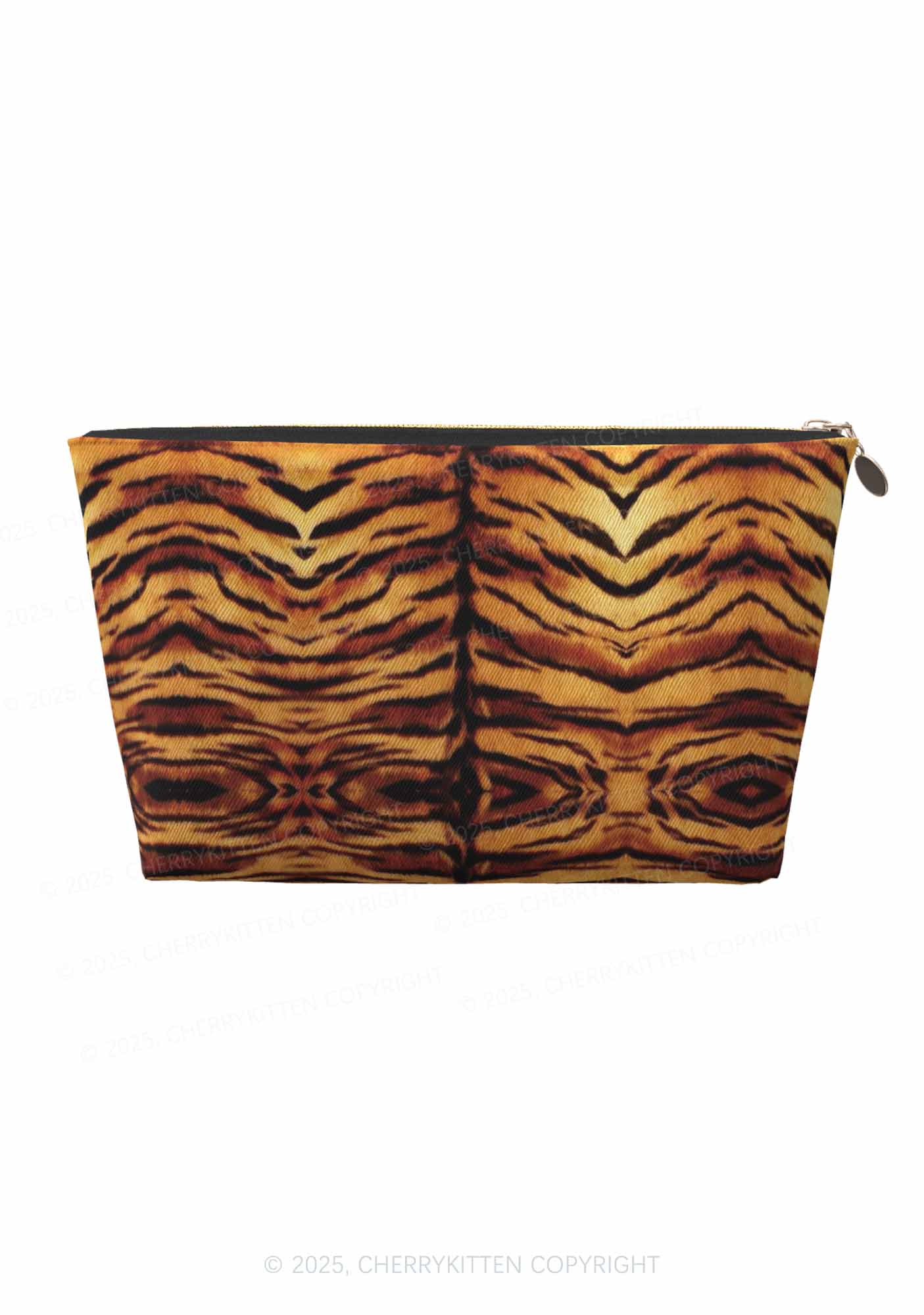 Wild Tiger Texture Y2K Leather Makeup Bag Cherrykitten