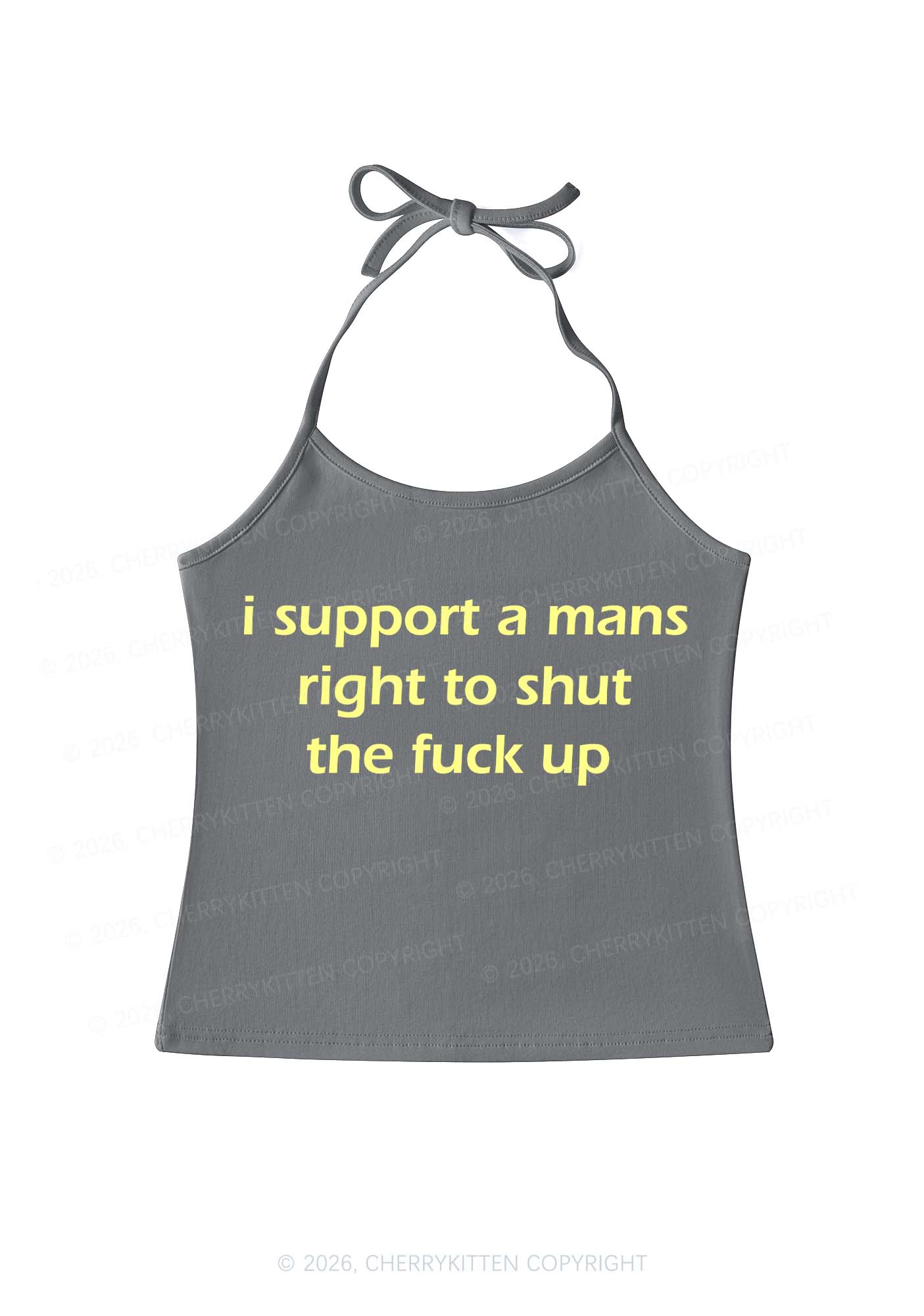 I Support A Mans Right Y2K Halter Neck Cami Cherrykitten