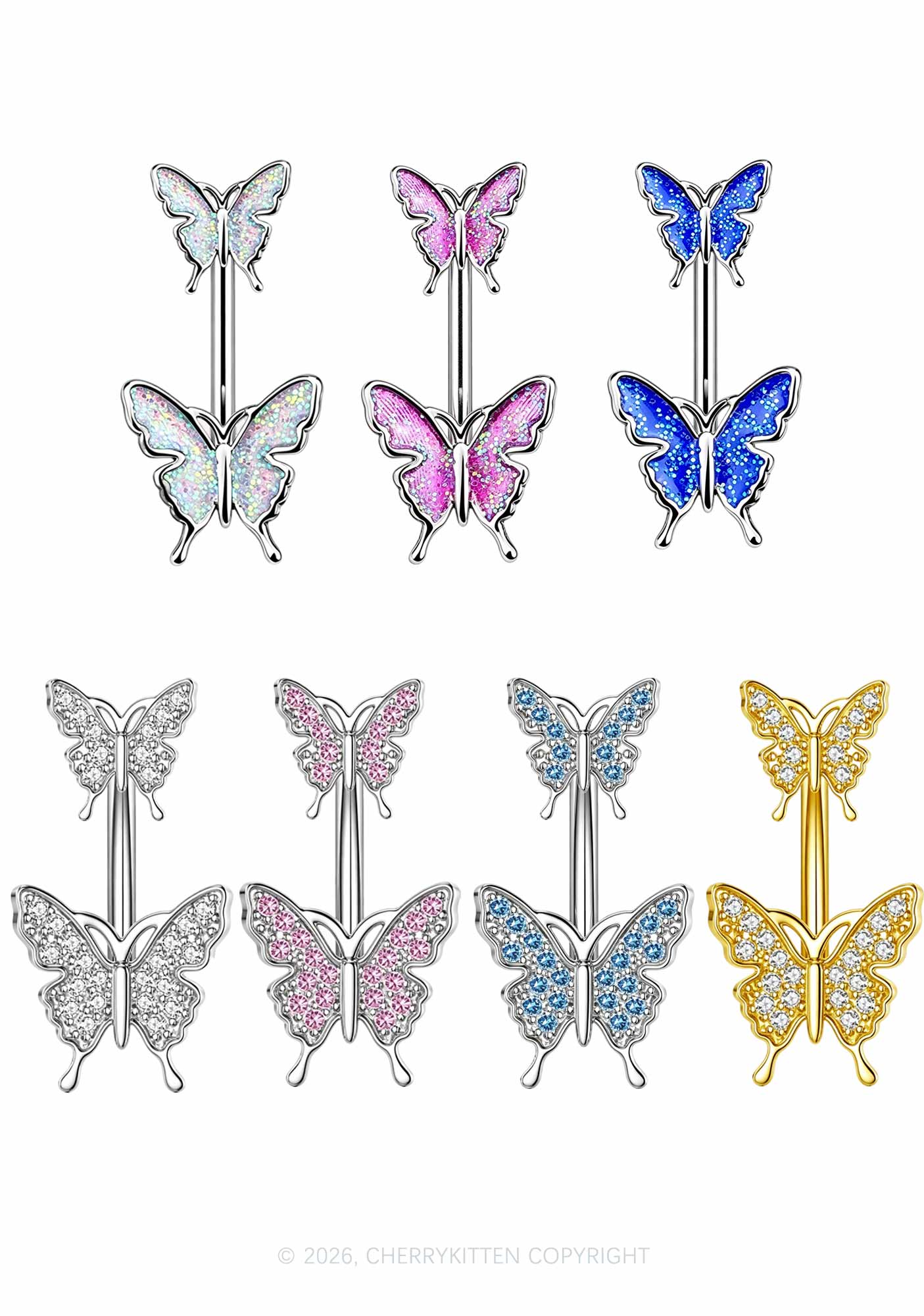 1pc Butterfly Titanium Y2K Navel Piercing Cherrykitten
