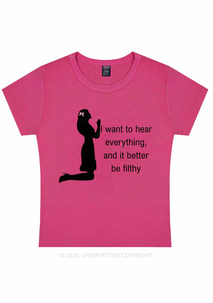 I Want To Hear Everything Y2K Baby Tee Cherrykitten