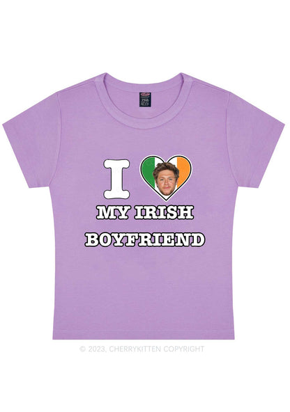 Custom Irish Boyfriend Photo St Patricks Y2K Baby Tee Cherrykitten