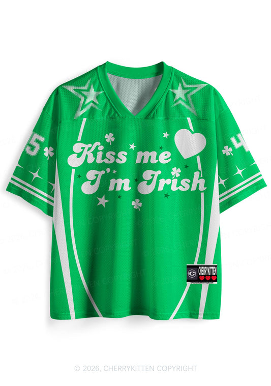 Custom Kiss Me Im Irish St Patricks Y2K Sport Jersey Shirts Cherrykitten