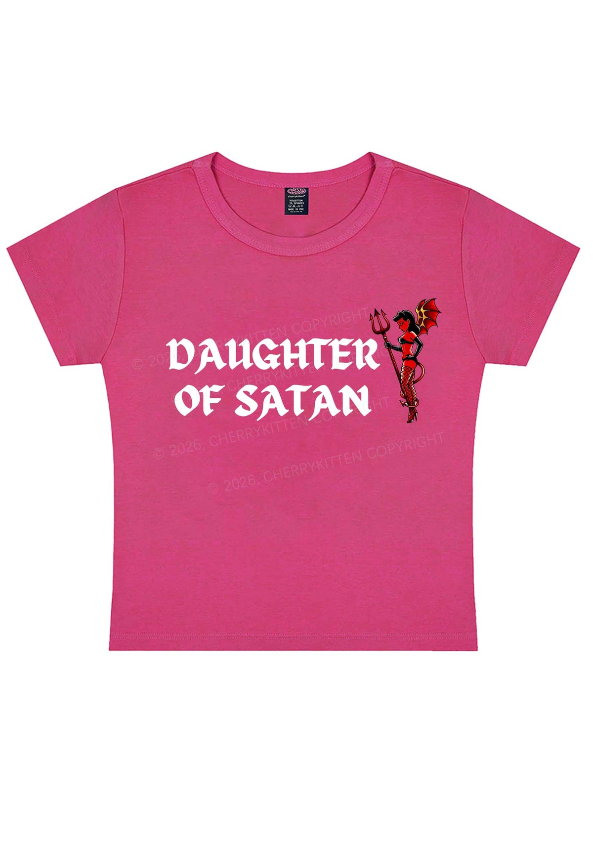Halloween Daughter Of Satan Y2K Baby Tee Cherrykitten