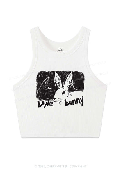 Dyke Bunny Y2K Crop Tank Top Cherrykitten