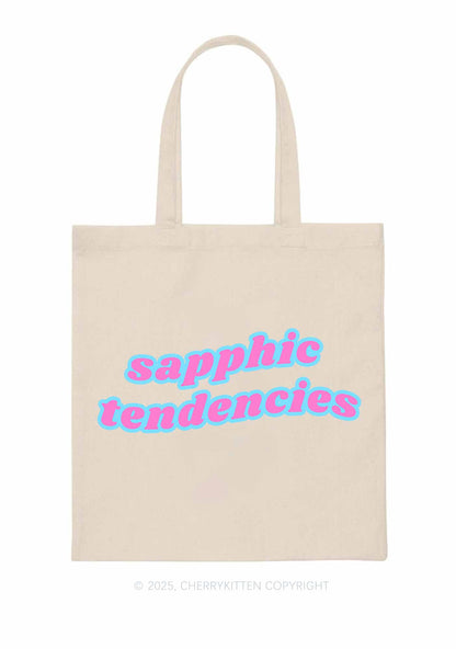Sapphic Tendencies Pride Y2K Canvas Tote Bag Cherrykitten