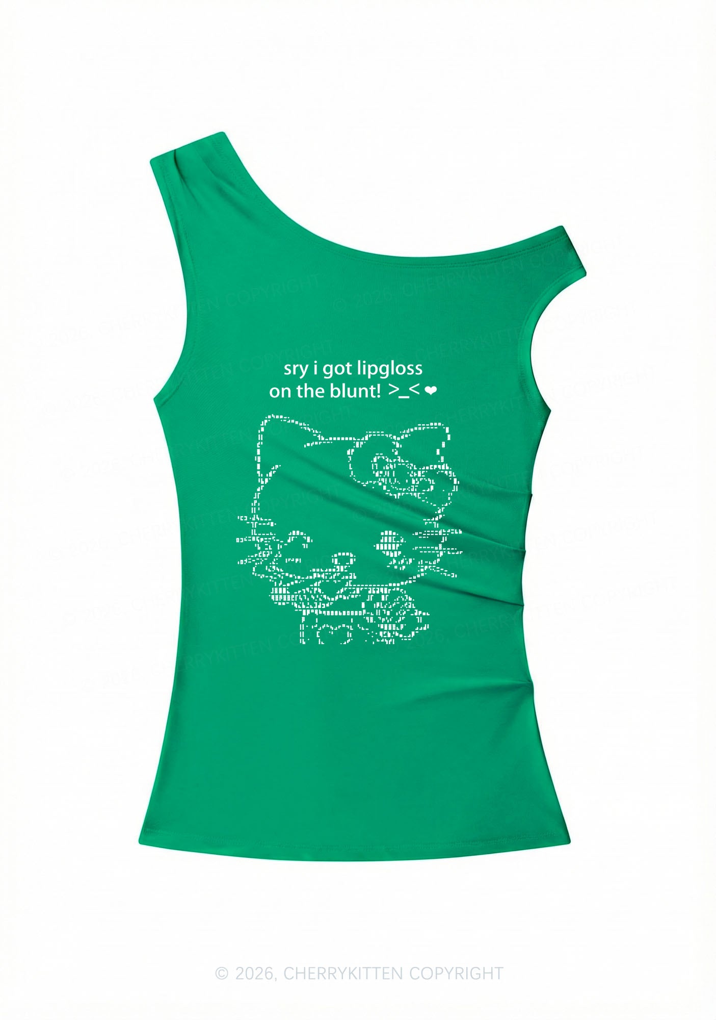 Sorry About Lipgloss Y2K Off Shoulder Tank Top Cherrykitten