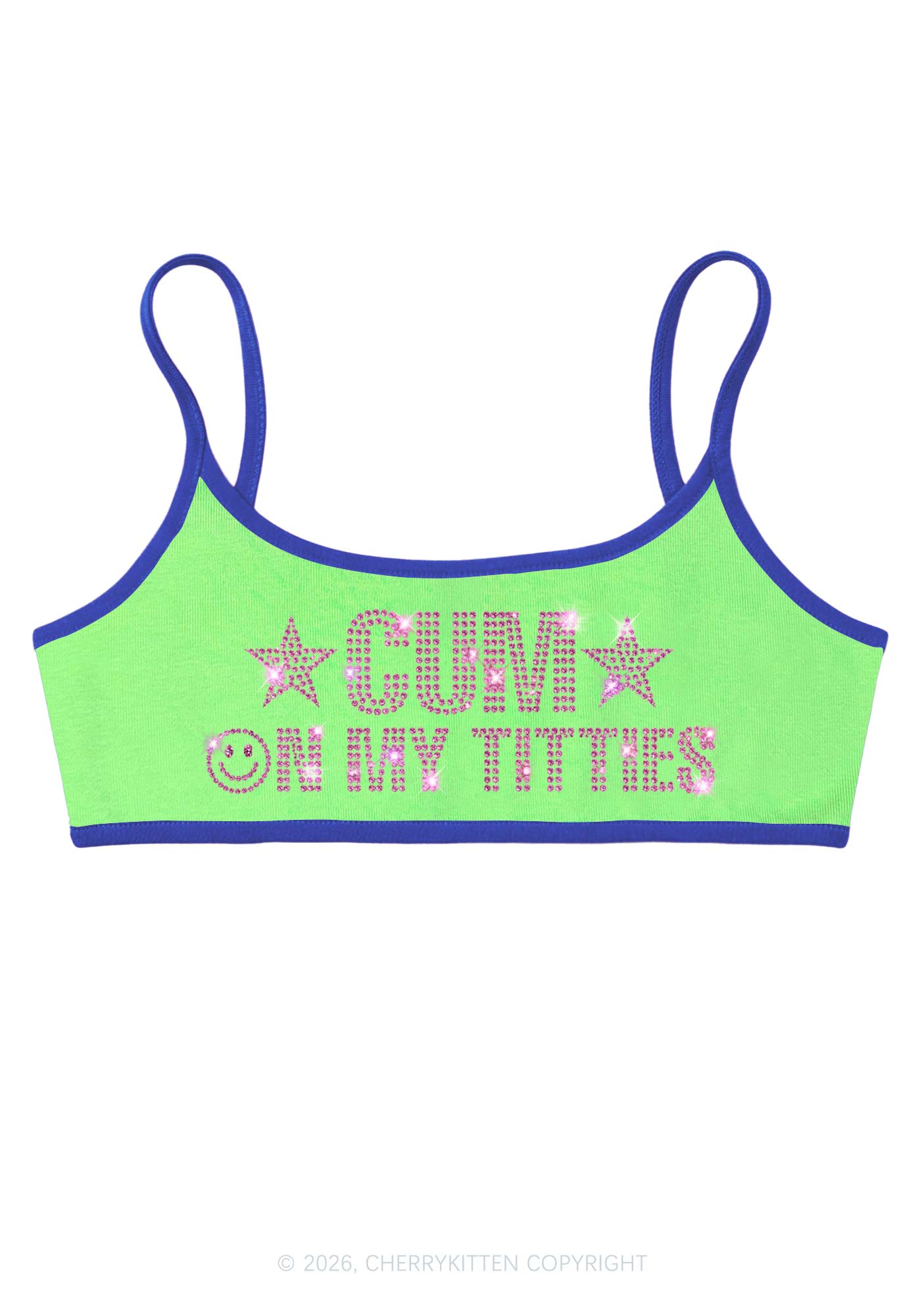 Rhinestone Cxm On My Txtties Y2K Super Crop Cami Cherrykitten