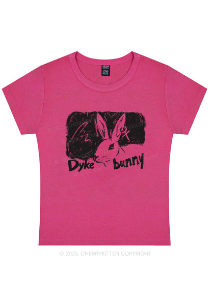Dyke Bunny Y2K Baby Tee Cherrykitten