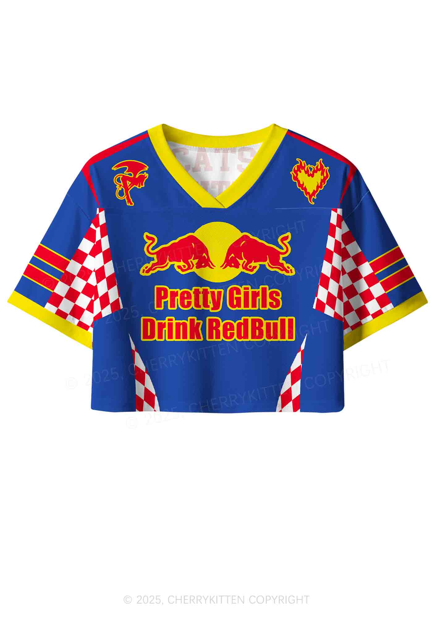Custom Pretty Girls Drink Redbull Y2K Crop Sport Jersey Shirts Cherrykitten
