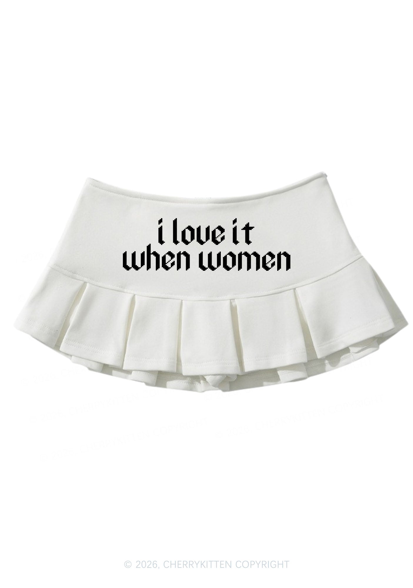 I Love It When Women Pride Y2K Mini Pleated Skirts Cherrykitten