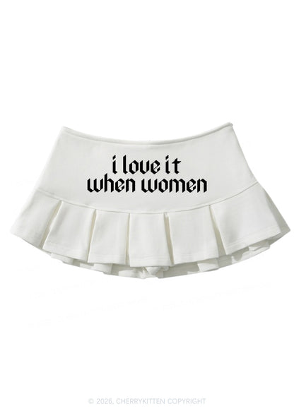 I Love It When Women Pride Y2K Mini Pleated Skirts Cherrykitten