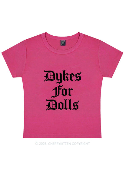 Dykes For Dolls Pride Y2K Baby Tee Cherrykitten