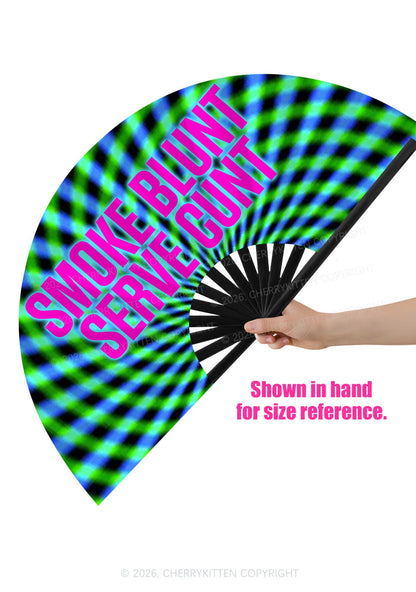 Smoke Blunt Serve Cxxt Y2K Rave Hand Fan Cherrykitten