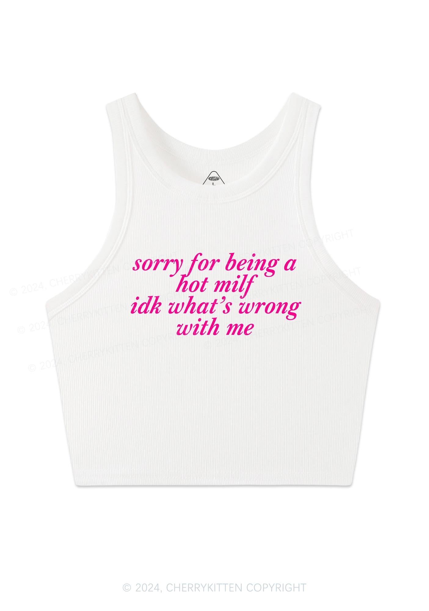 Sorry For Being A Hot Mxxf Y2K Crop Tank Top Cherrykitten