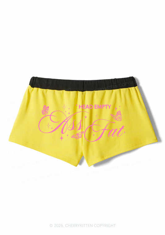 Head Empty Axx Fat Pride Y2K Drawstring Mini Shorts Cherrykitten