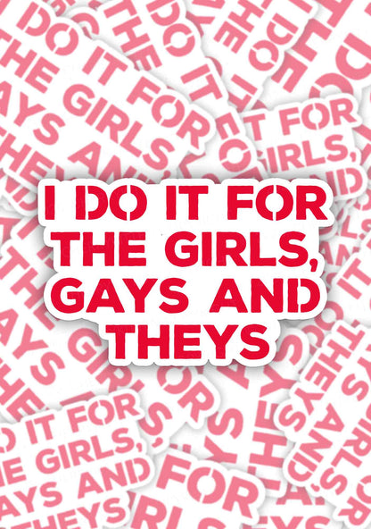 I Do It For The Girls Pride 1pc Y2K Sticker Cherrykitten