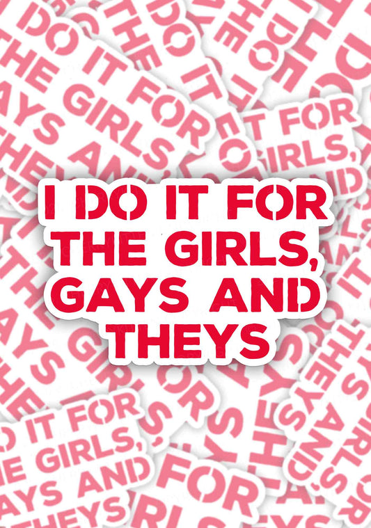 I Do It For The Girls Pride 1pc Y2K Sticker Cherrykitten