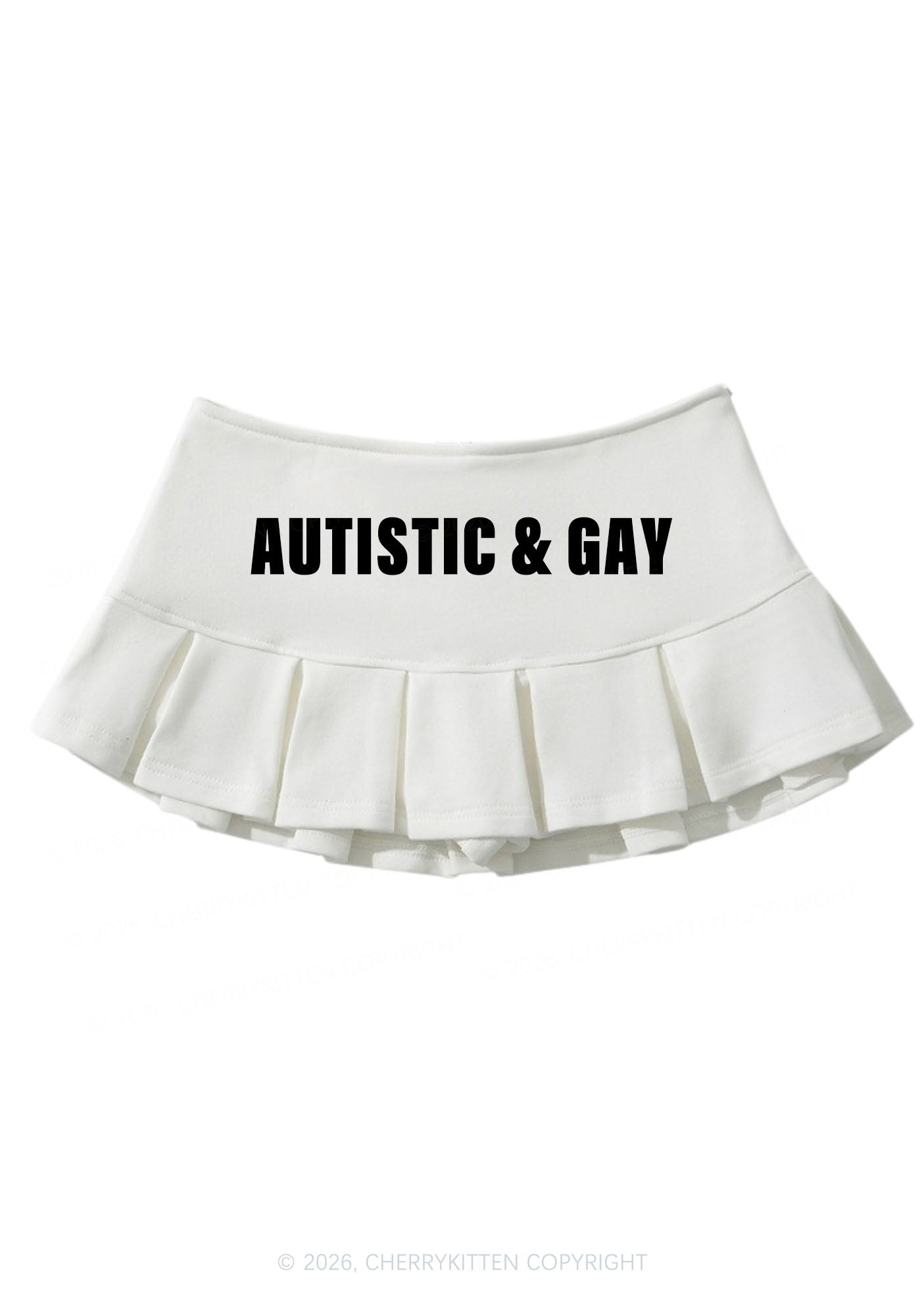 Autistic Gay Pride Y2K Mini Pleated Skirts Cherrykitten