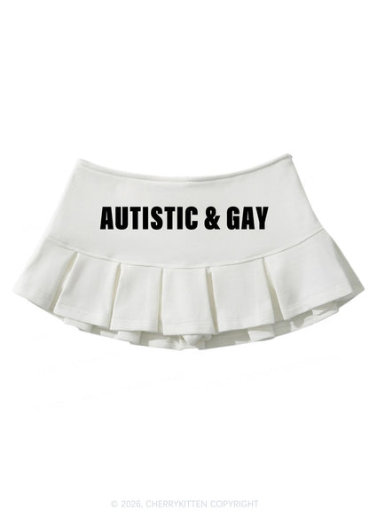 Autistic Gay Pride Y2K Mini Pleated Skirts Cherrykitten